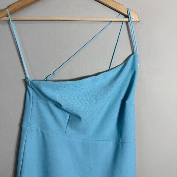 Abercrombie & Fitch One Shoulder Mini Dress Skort Women's Medium Tall Blue NWOT - Picture 7 of 16